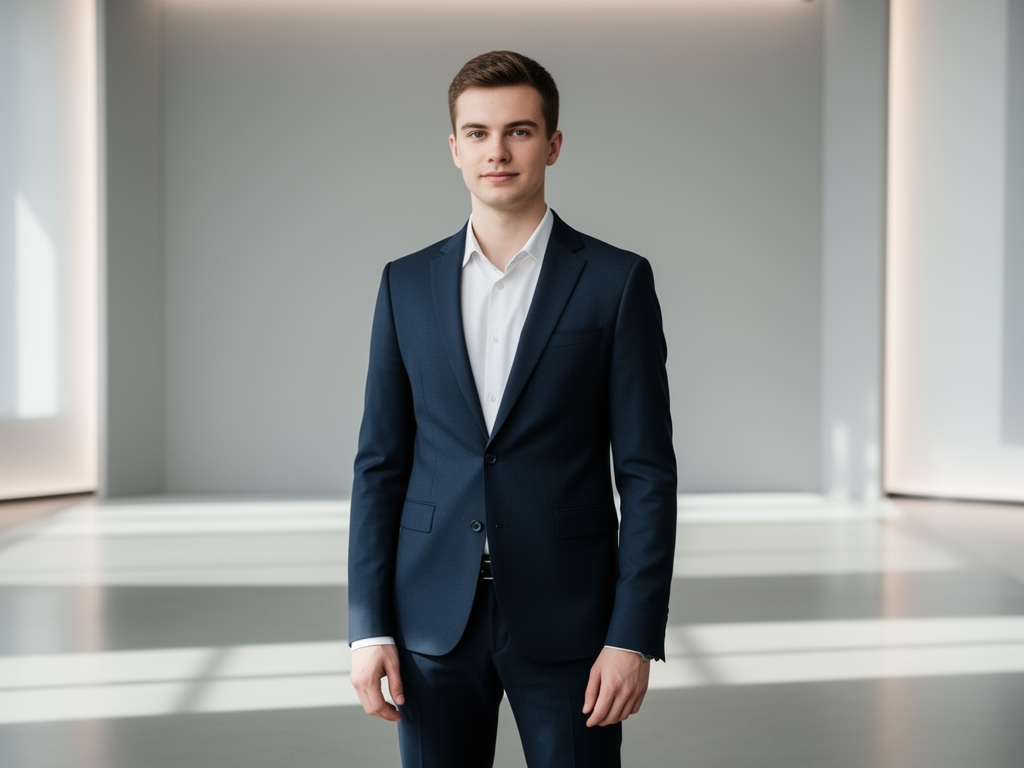 Портрет Маркуса Уэллса, телевизионного журналиста и продюсера, мужчина в студии перед камерой